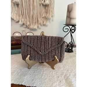 Vintage Beaded Coin Purse Pouch 1950s Labeled Garay Japan  (3877)